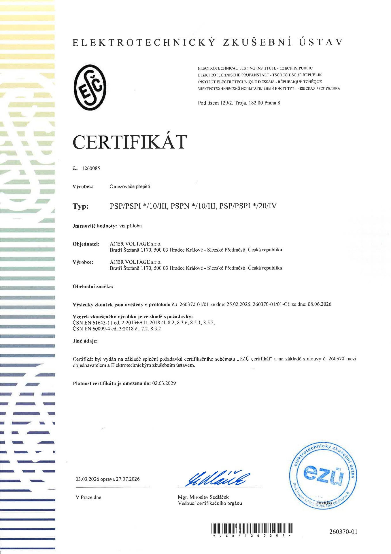 PSP*/10/III, PSP*/20/IV, PSPN */10/III - AC